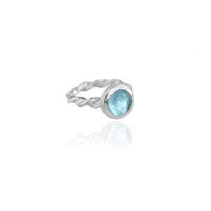 Swirled Aquamarine Ring