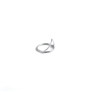 Silver triangle  stack rings on white background