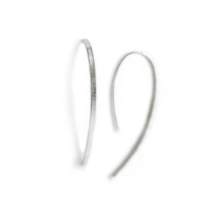 Silver Arch earrings on white background