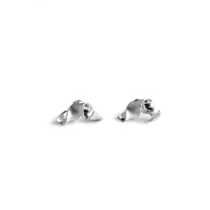 Silver Msasa Stud earrings on white Background