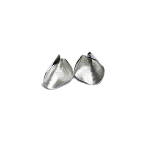 Silver Pod studs on white background
