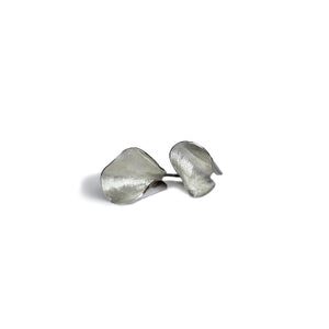 Silver Pod studs on white background