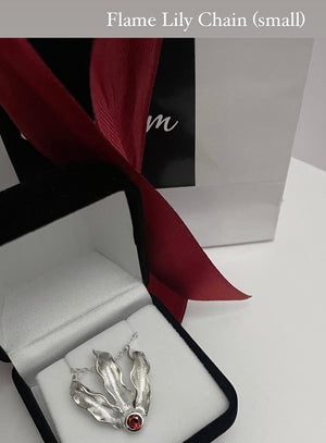 Flame Lily necklace - Small Garnet