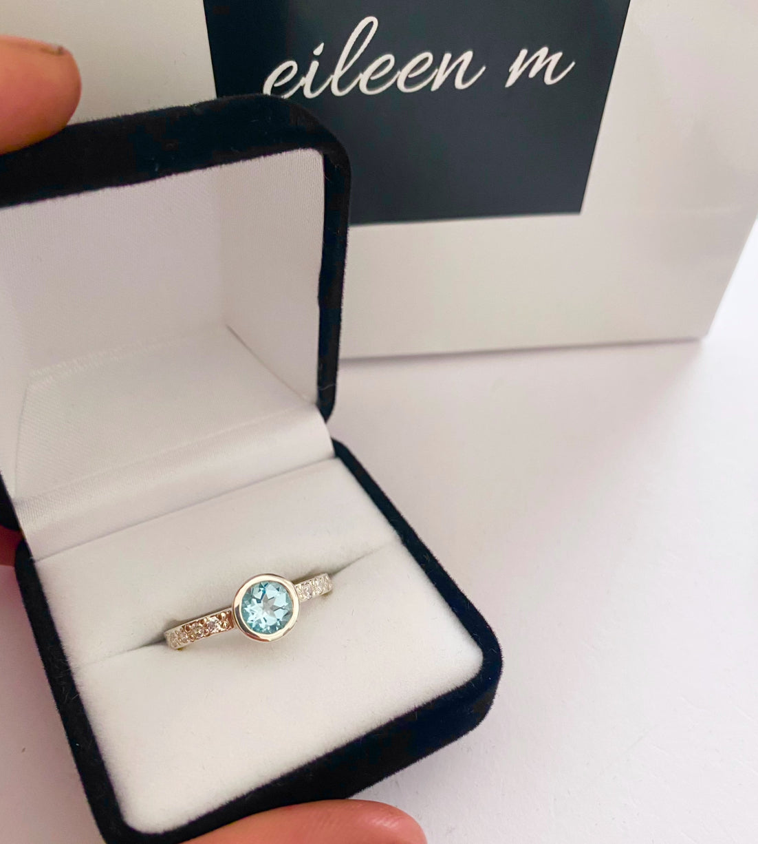 Blue Topaz Engagement/Wedding Ring