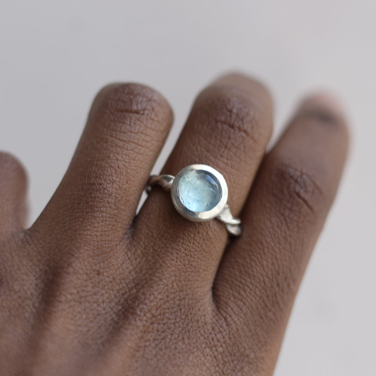 Swirled Aquamarine Ring