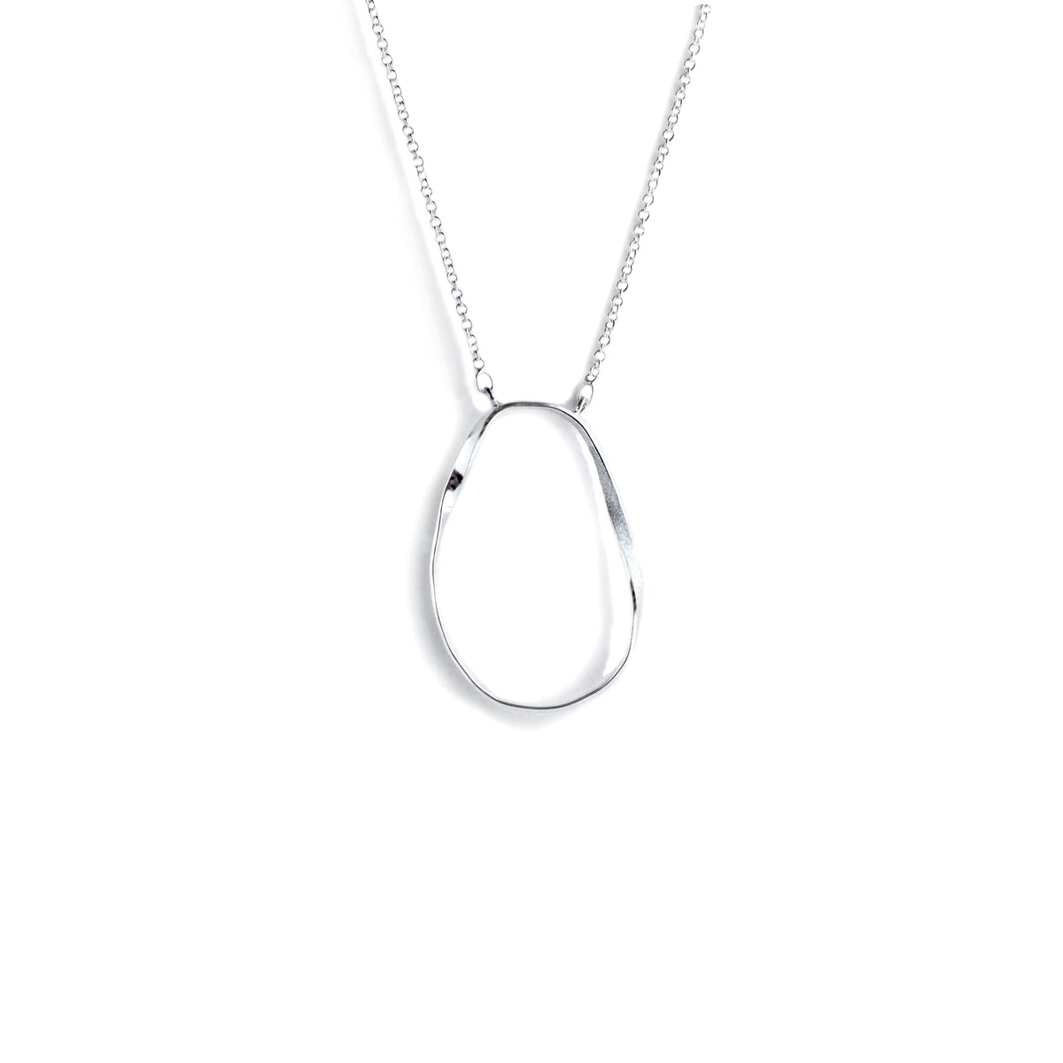 Orb pendant on chain. White background