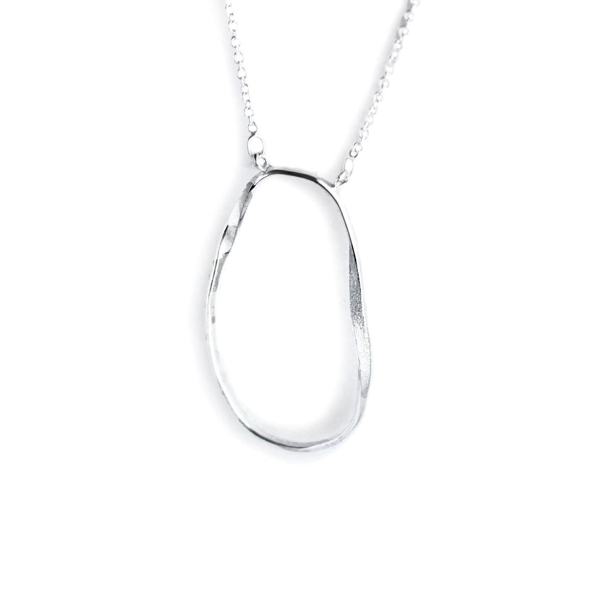 Orb pendant on chain. White background