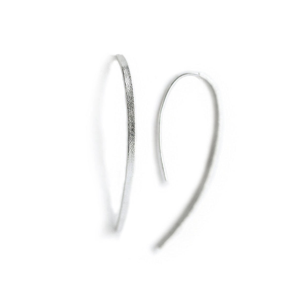 Silver Arch earrings on white background
