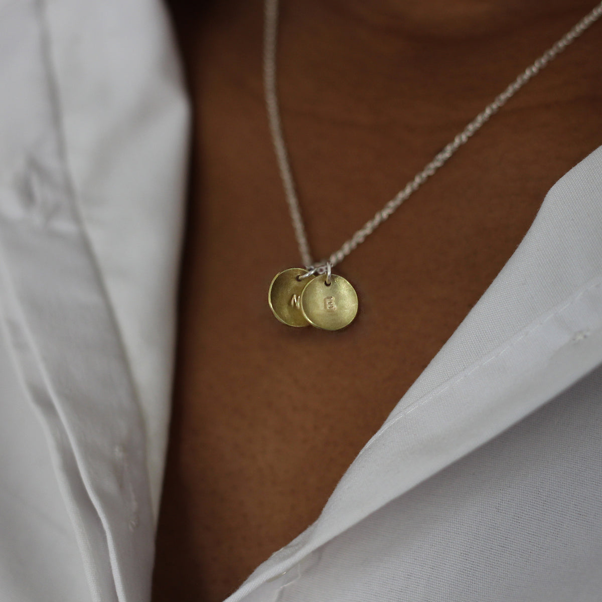 Domed Initial Necklace