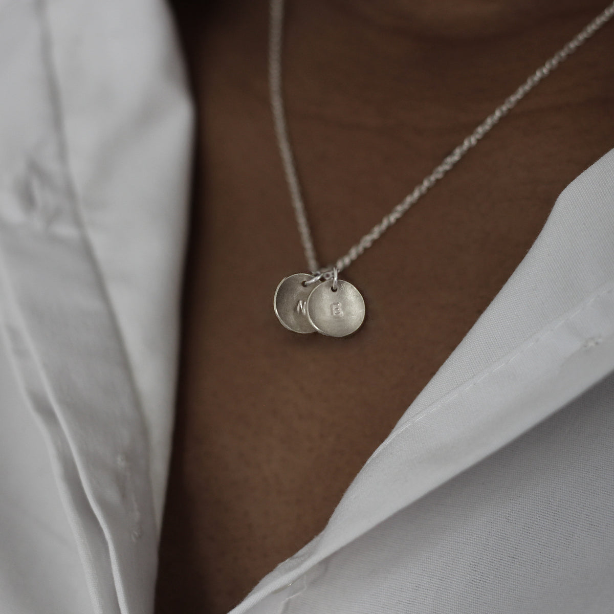 Domed Initial Necklace